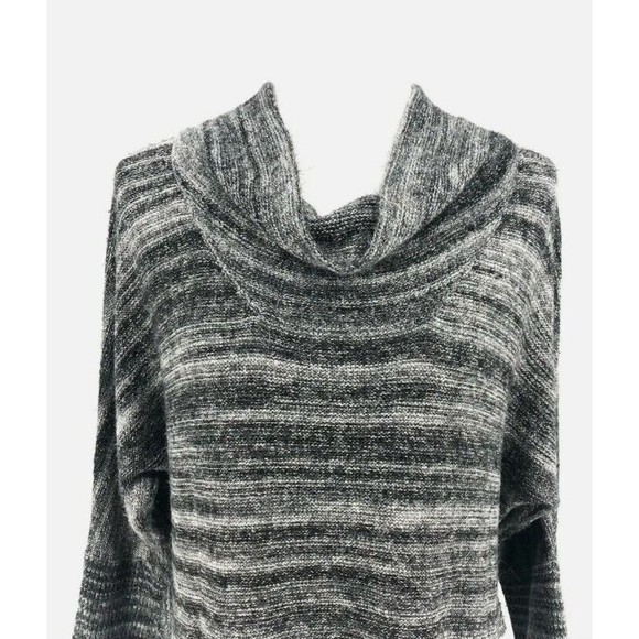 Thistle & Lavender Women's Black Space Dye Gray Cowl Neck Tunic Sweater Sz M - Picture 5 of 12
